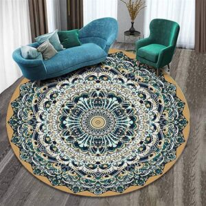 Handcrafted Colorful Round Jute Floor Mat | Eco Friendly