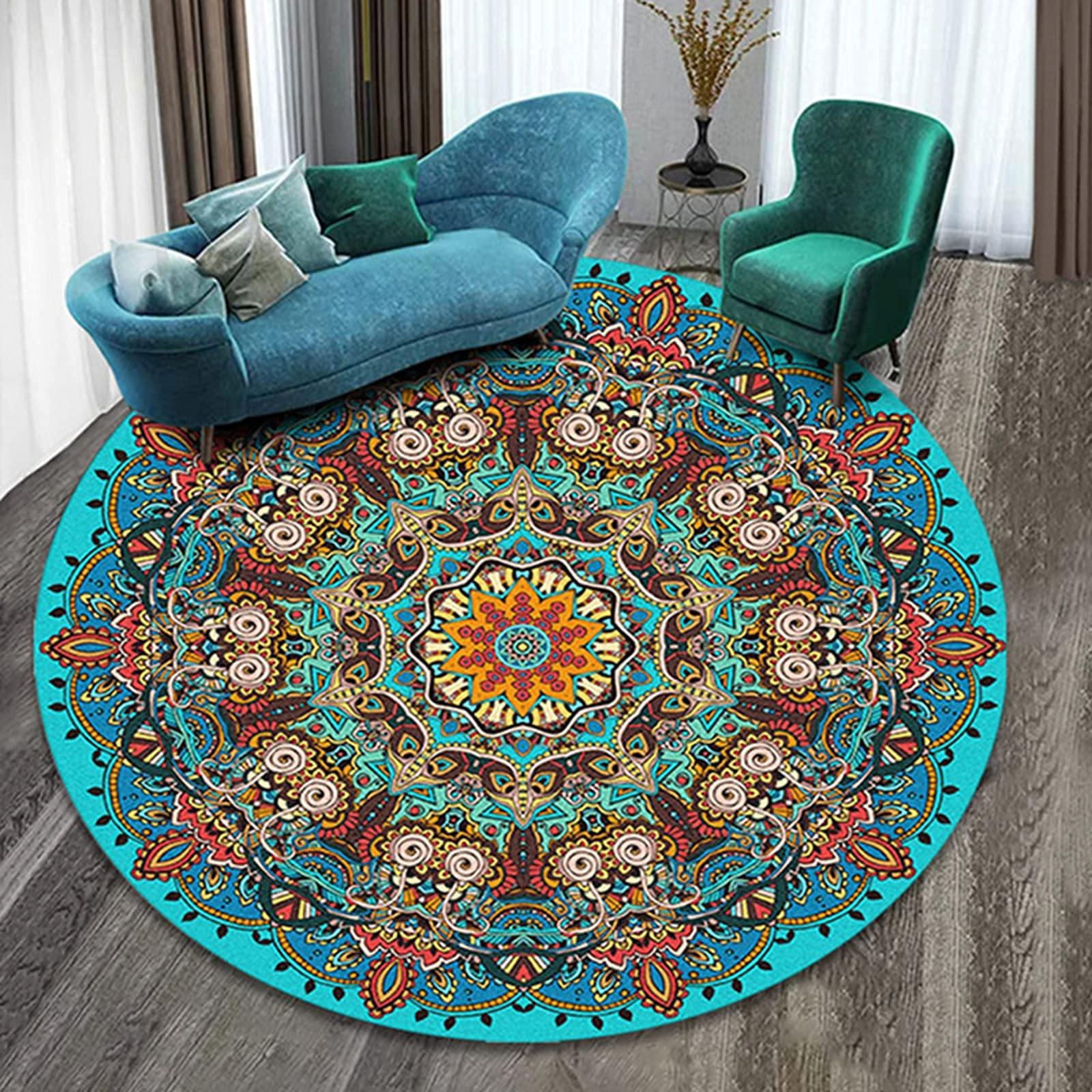 Handcrafted Colorful Round Jute Floor Mat | Eco Friendly - Image 2